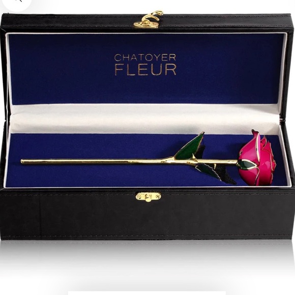 Chatoyer Fleur Other - Chatoyer Fleur Forever Rose 24K gold piped pink rose